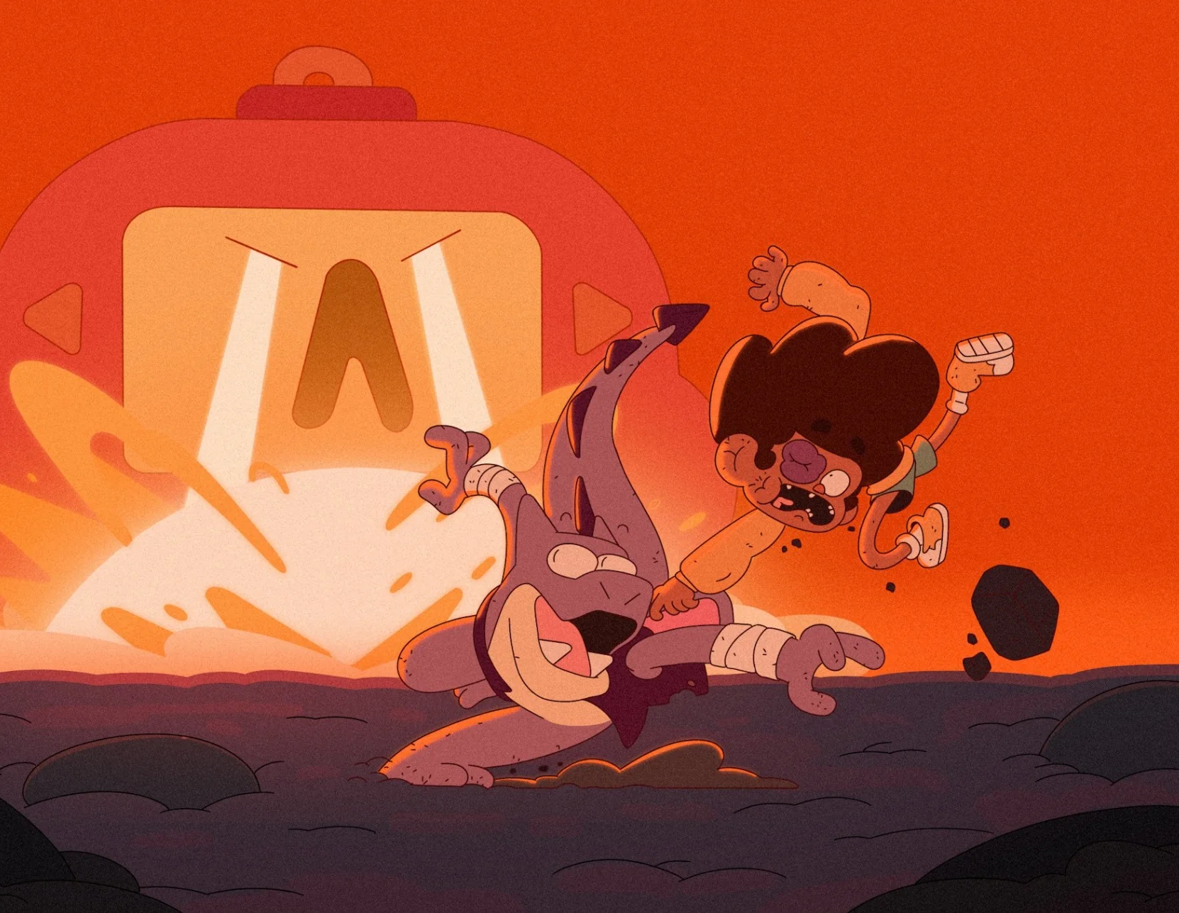 Heroes of the Triangle characters in a colorful game scene
