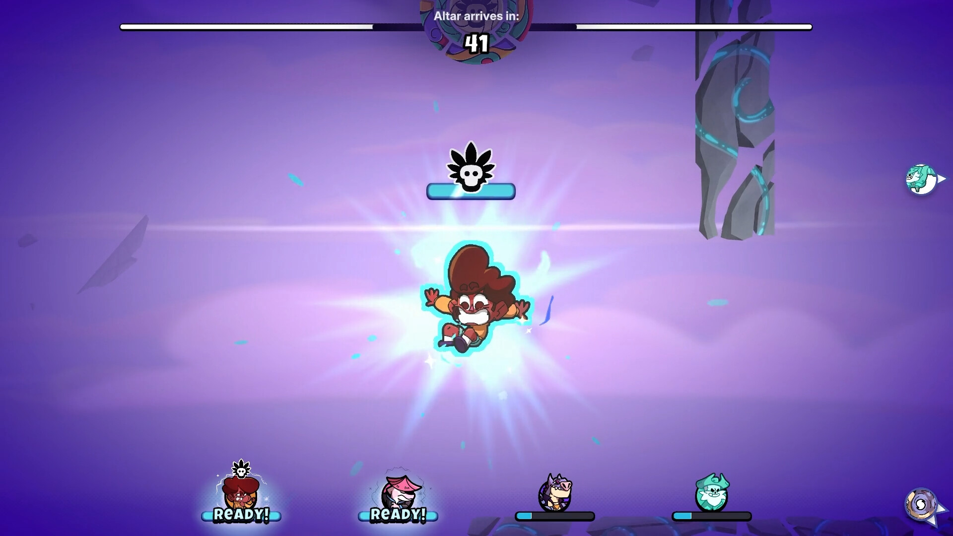 Heroes of the Triangle action in a purple arena