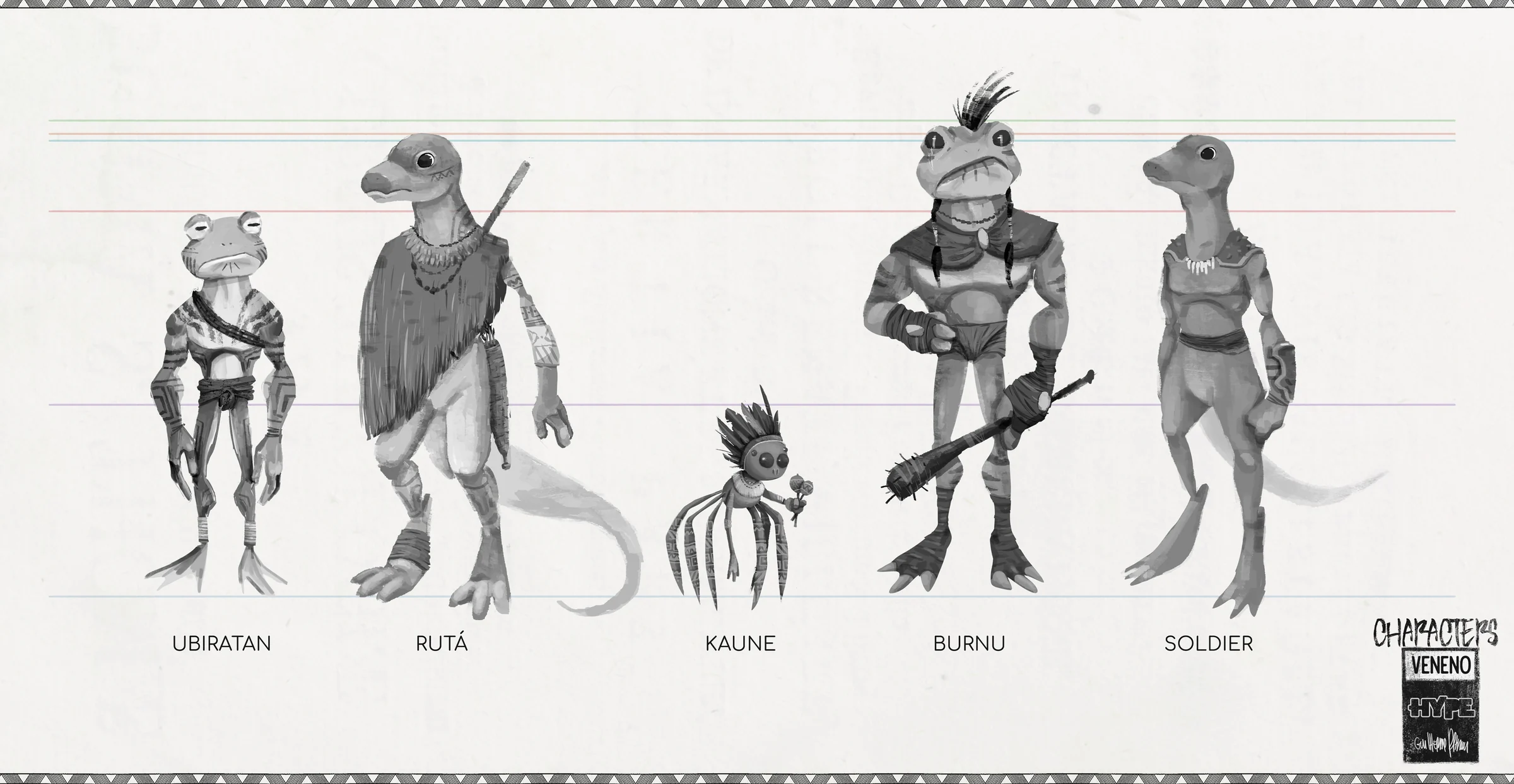 Veneno character exploration sketches