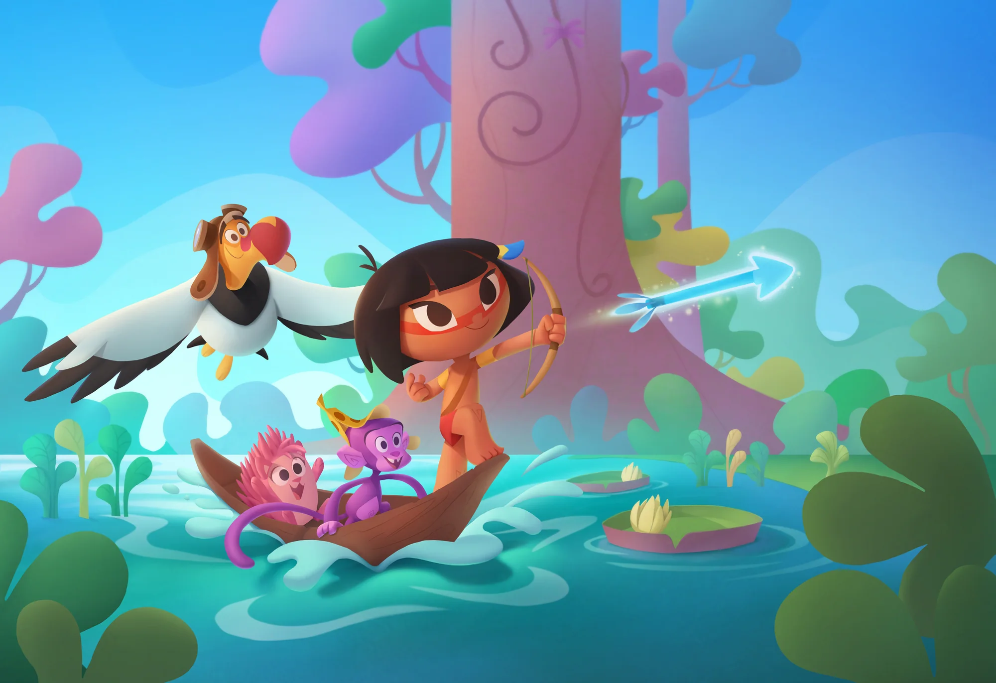 Tainá and her friends in the Amazon